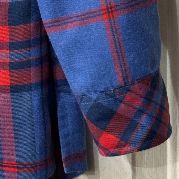 Vineyard Vines Womens Sz 4 (S) Flannel Shirt Blue/Red Plaid Pocket - Picture 5 of 9